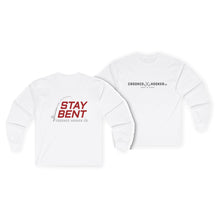 Load image into Gallery viewer, Crooked Hooker Stay Bent Long Sleeve T-Shirt – White – back and front
