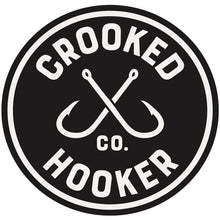 Load image into Gallery viewer, Crooked Hooker Vinyl Sticker – 5" Circle, Black