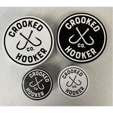 Load image into Gallery viewer, Crooked Hooker Vinyl Sticker – 5" Circle, White