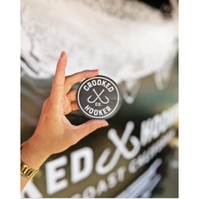 Load image into Gallery viewer, Crooked Hooker Vinyl Sticker – 3" Circle, Black