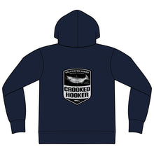 Load image into Gallery viewer, Crooked Hooker Salmon Badge Zip Hoodie
