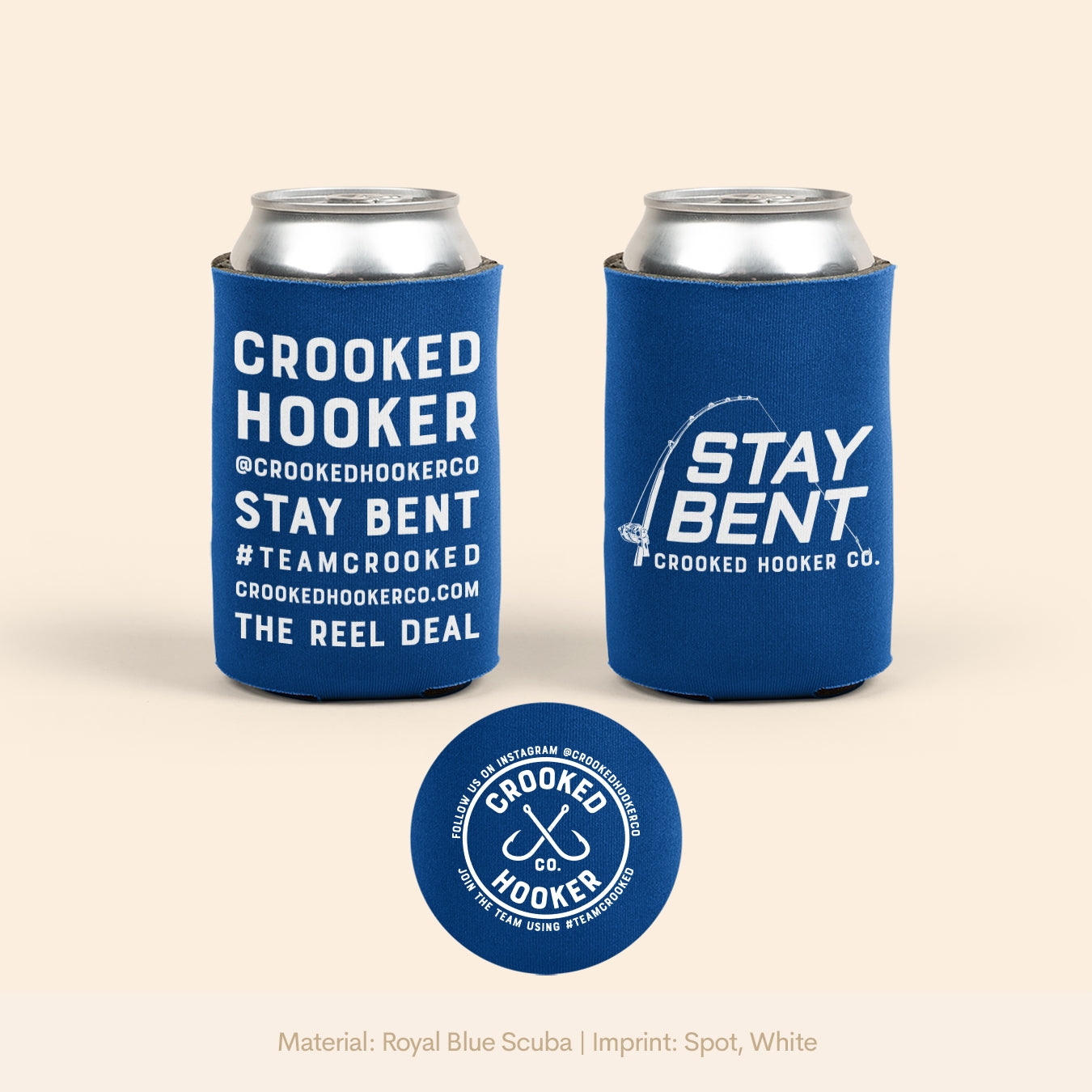 Stay Bent Neoprene Coozie (12oz) – Crooked Hooker