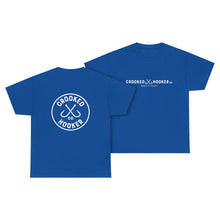 Load image into Gallery viewer, Crooked Hooker Classic T-Shirt – Royal – back and front

