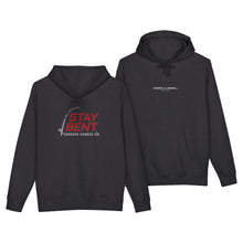 Load image into Gallery viewer, Crooked Hooker Stay Bent Pullover Hoodie – Charcoal Heather – back and front
