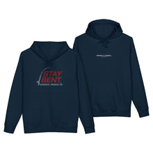 Load image into Gallery viewer, Crooked Hooker Stay Bent Pullover Hoodie – Navy – back and front
