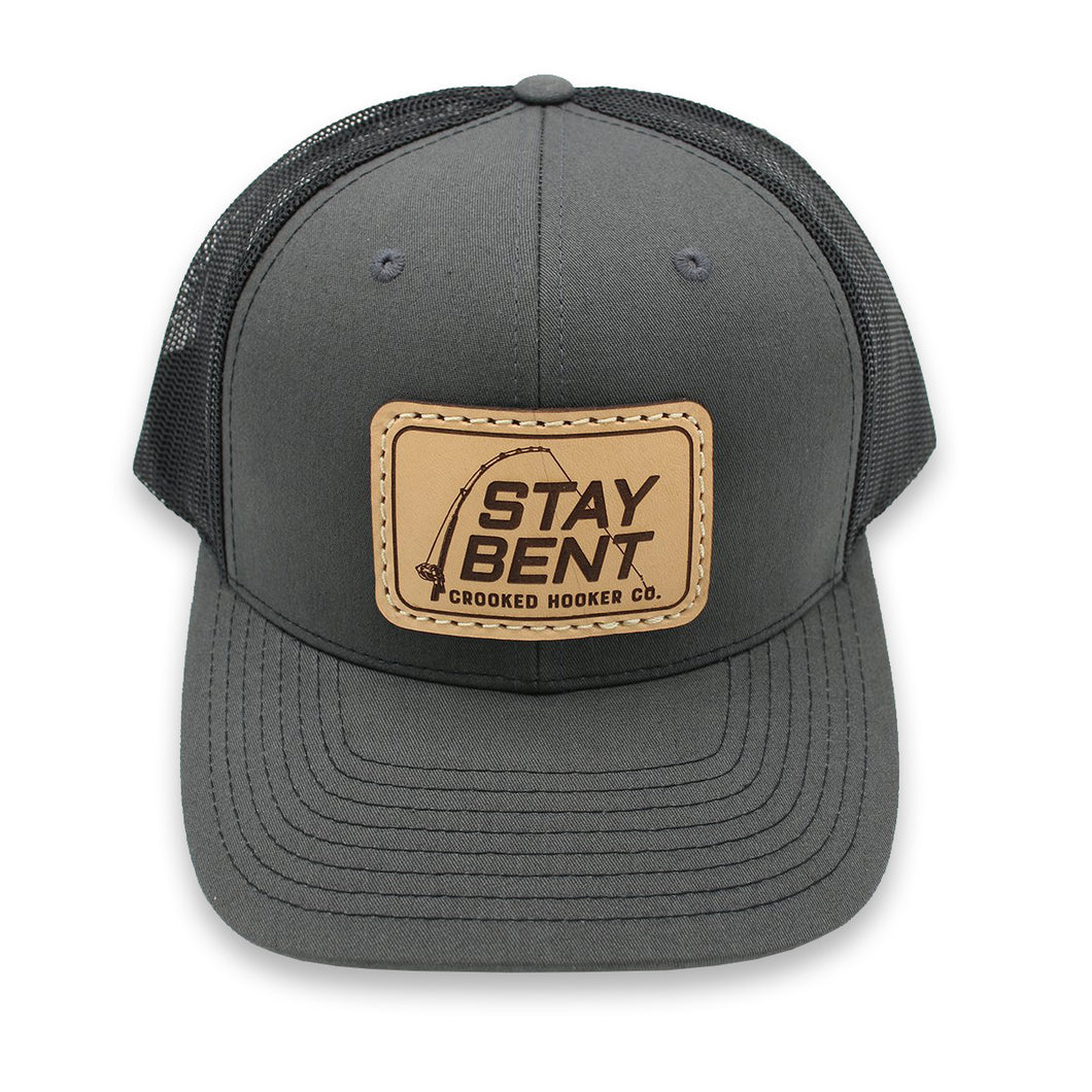 Stay Bent Premium Leather Patch 6-Panel Trucker Cap